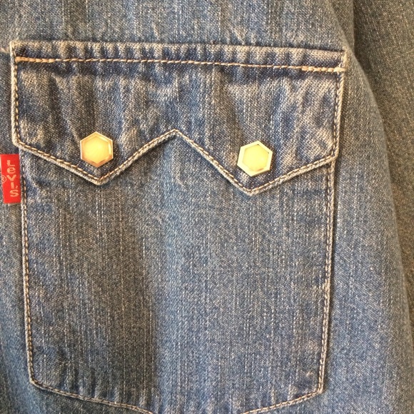 Vintage Levis Sawtooth Denim Shirt Vgc 